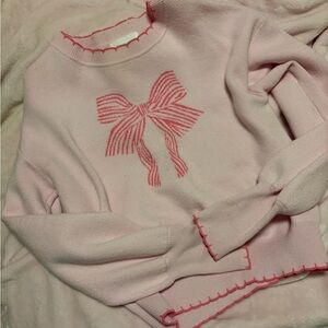 pink bow sweater
